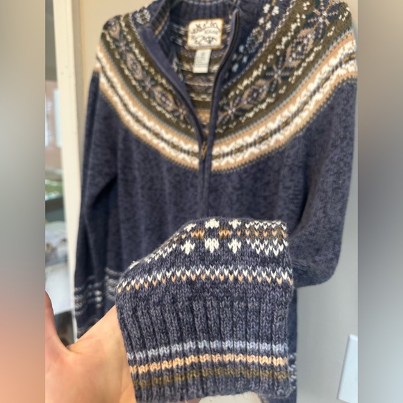 Nordic Patterned Blue Cardigan by Heirloom Collectibles - Picture 6 of 9